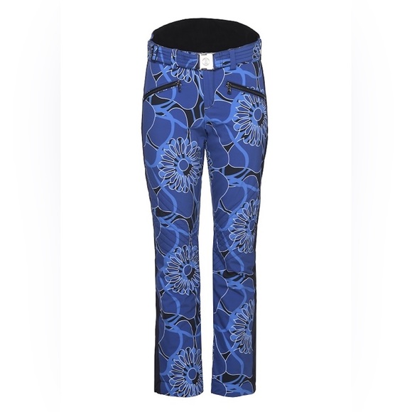 Bogner Pants - Bogner Mageli Stretch Blue Floral Print Ski Pants